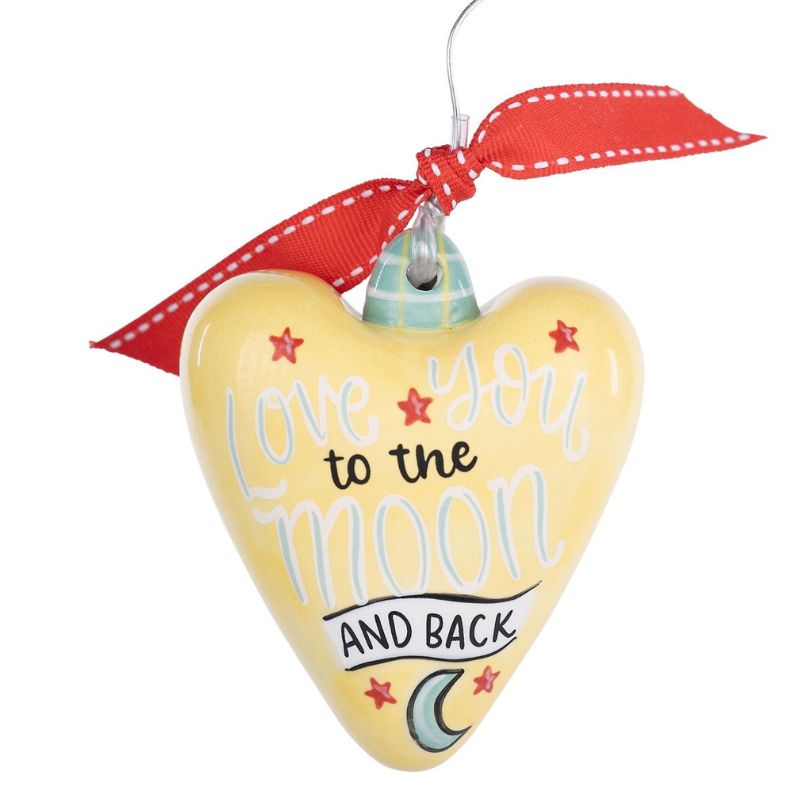 Love You to the Moon Heart Ornament